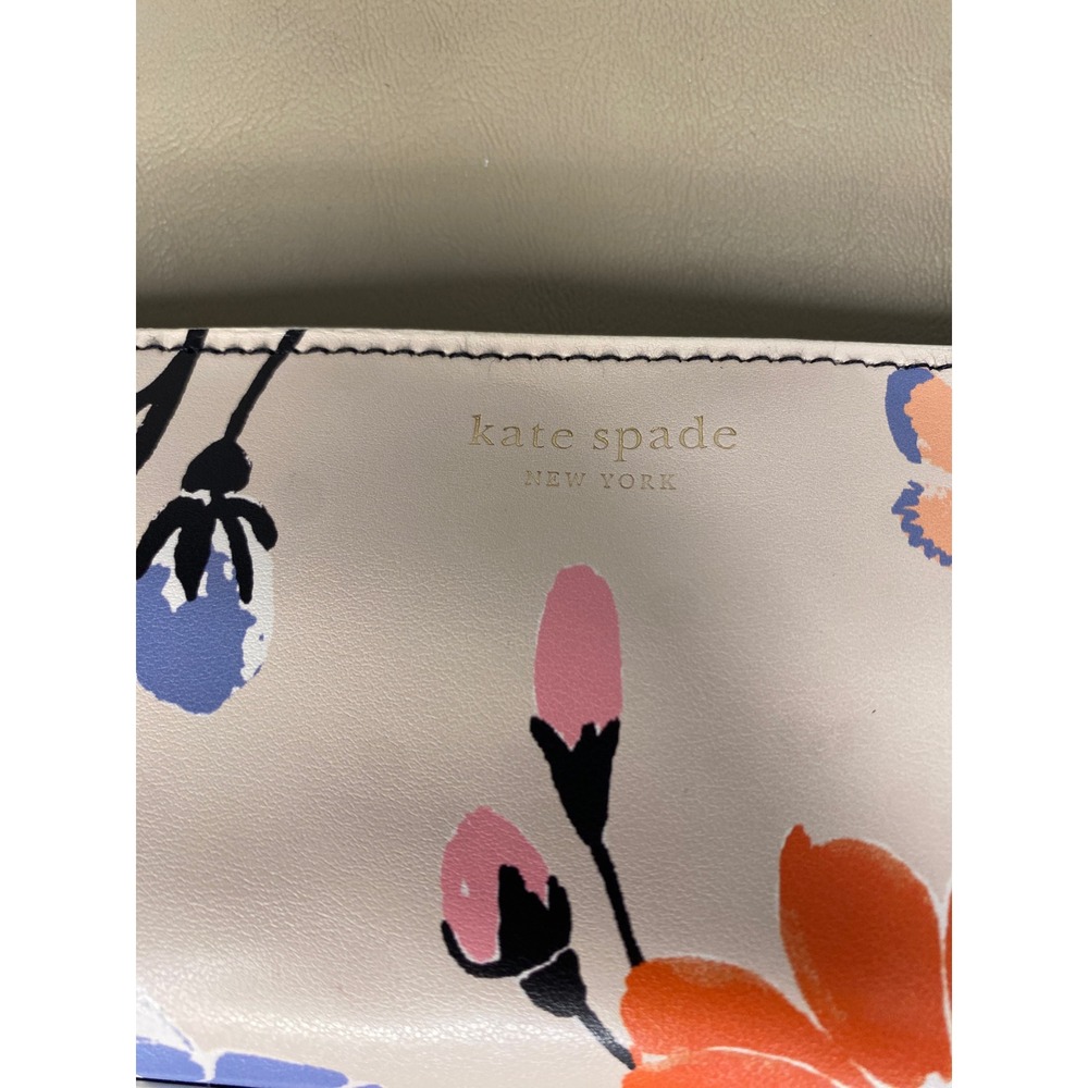 Kate Spade New York Floral Butterfly Pencil Case Cosmetic Pouch Cream Multi - Picture 6 of 10